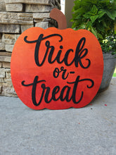 Load image into Gallery viewer, Pumpkin Trick or Treat Door Hanger
