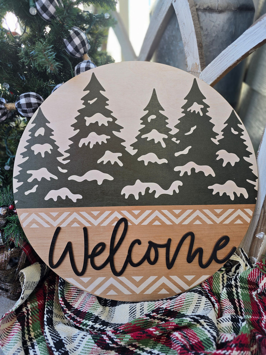 Welcome Snowy Pine Trees