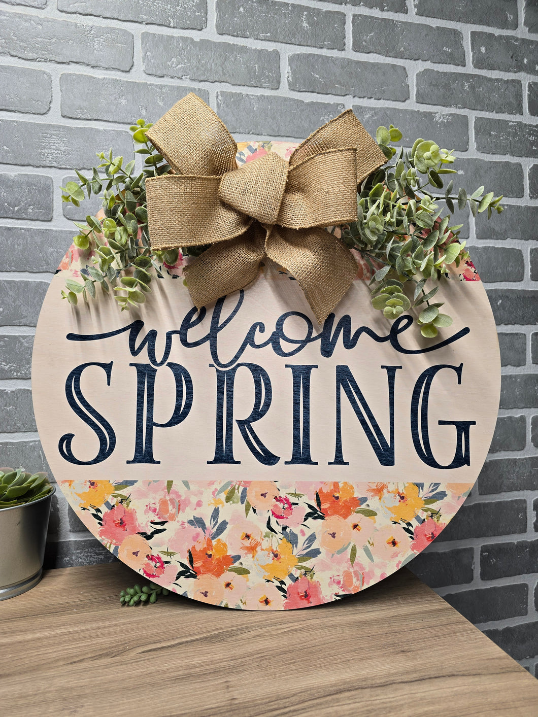 Simple floral Welcome Spring