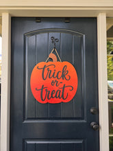 Load image into Gallery viewer, Pumpkin Trick or Treat Door Hanger
