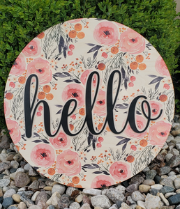 Floral-Hello Sign