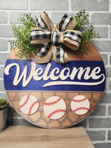 Welcome Baseball Door Hanger