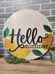 Lemon Hello Summer Door Hanger